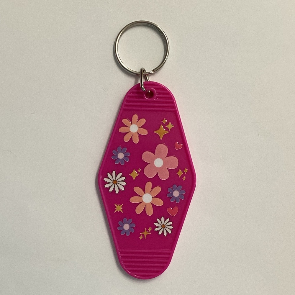Pink Floral Keychain